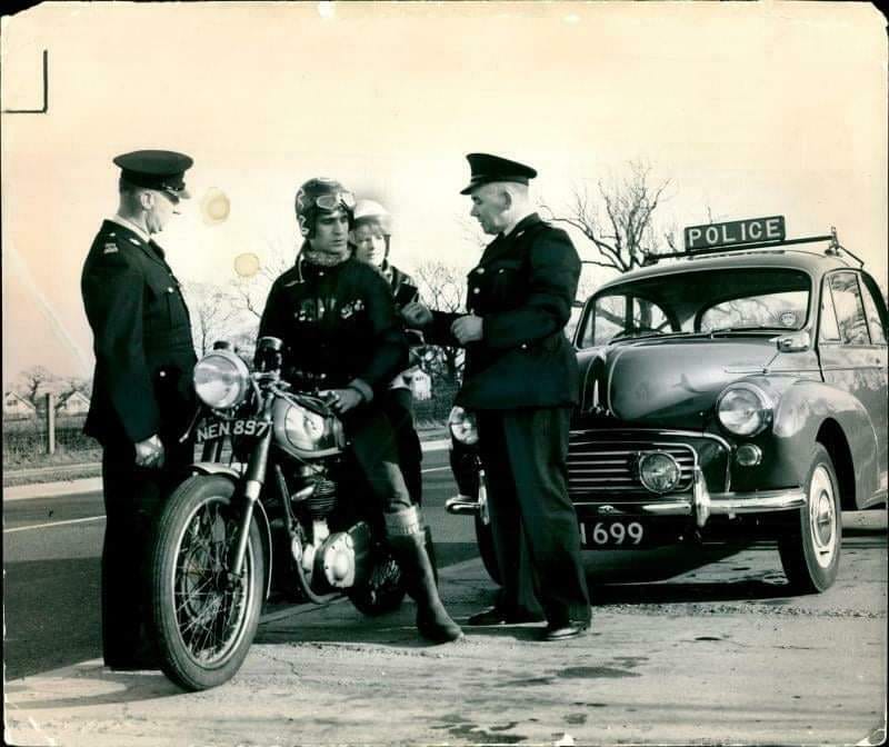 cops and bikes in the UK 1960s